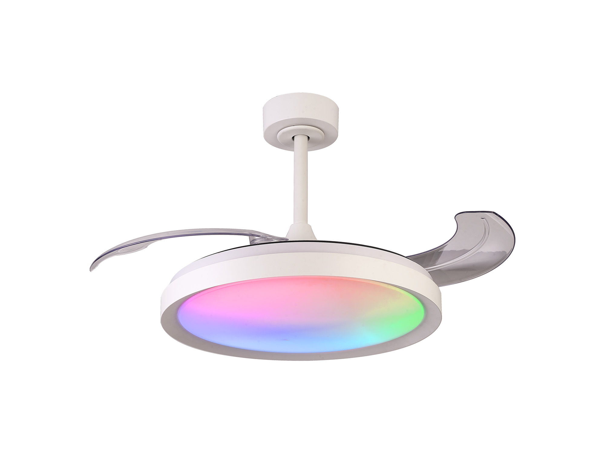 M8758  Siberia 50W LED Dimmable White/RGB Ceiling Light With Built-In 30W DC Fan; 3000-6500K Remote Control; White